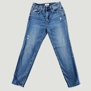 Pistola High Rise Straight Leg Raw Hem Jeans Size 24